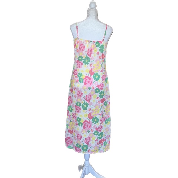 Floral Square Neck Midi Dress with Ruched Bust and Slit - Picture 3 of 12